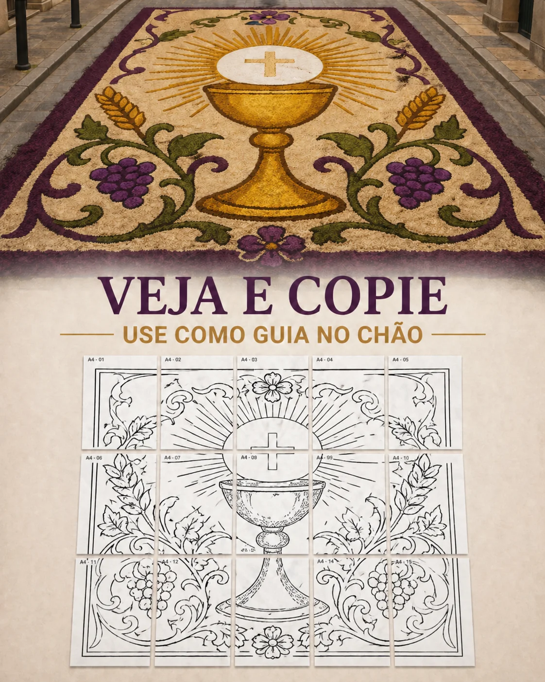 Desenho de tapete para Corpus Christi