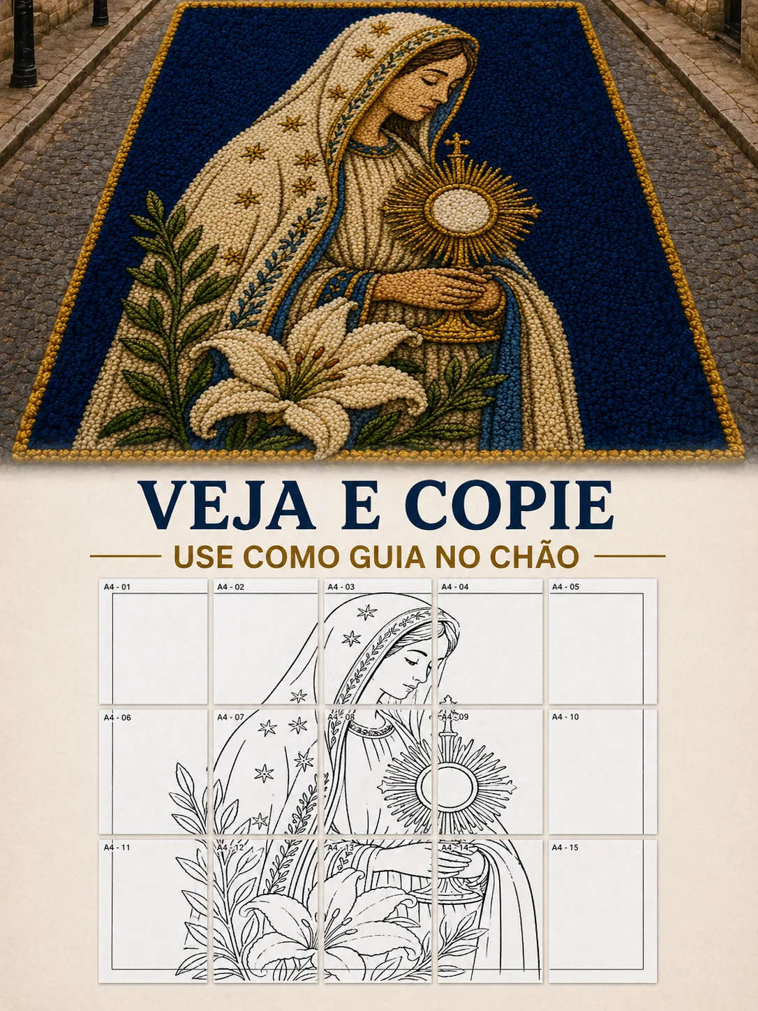 Desenho de tapete para Corpus Christi