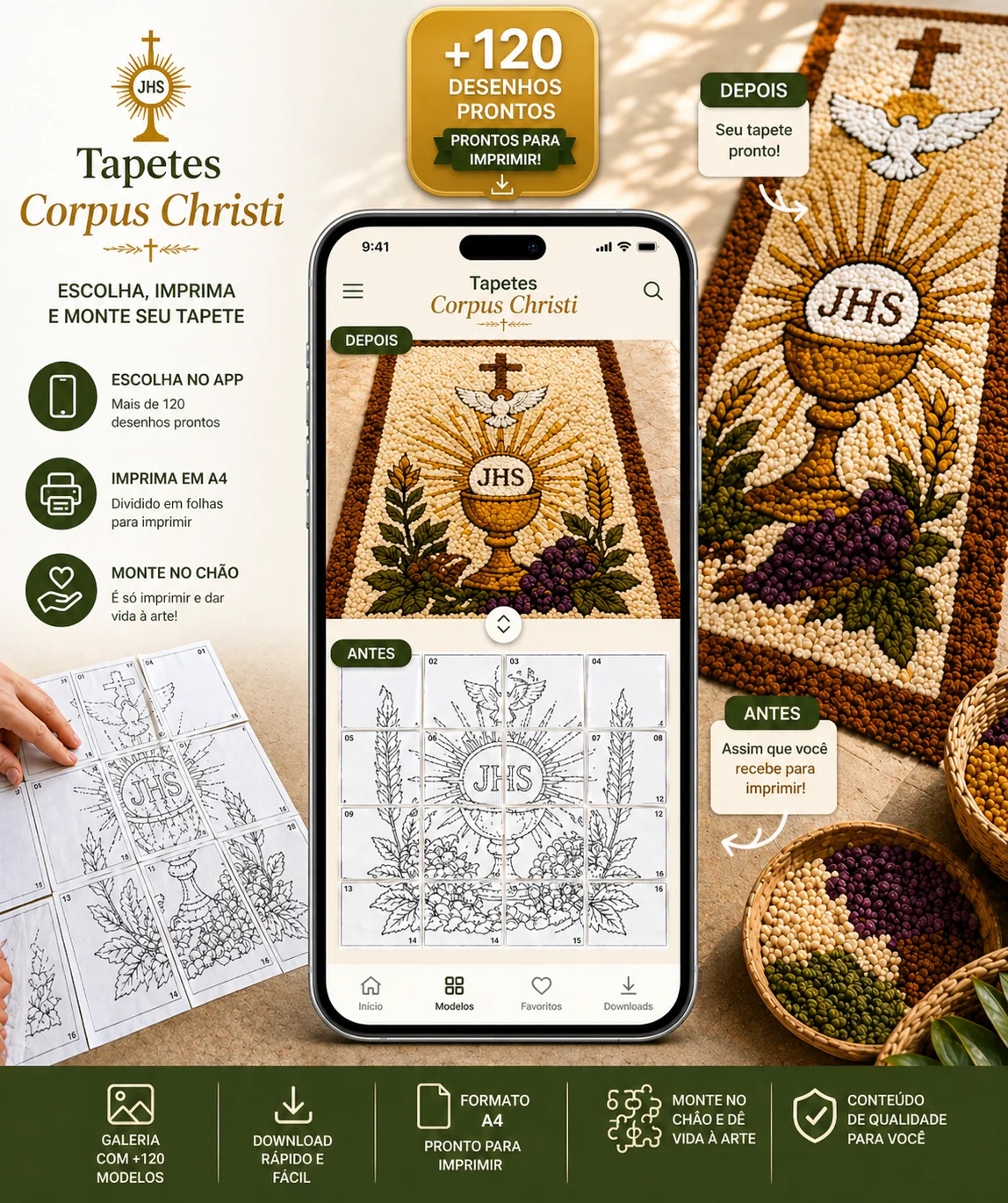 120 Desenhos Prontos de Tapetes para Corpus Christi